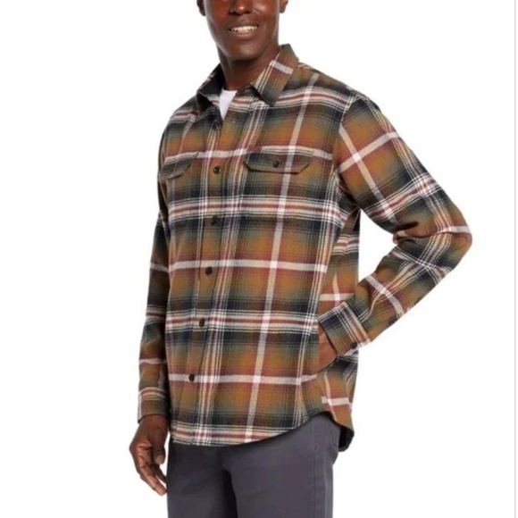 Orvis Men’s Heavyweight Soft 100% Cotton Flannel Shirt Side Pockets M or XL NEW - Picture 2 of 5